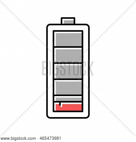 Low Battery Power Energy Color Icon Vector. Low Battery Power Energy Sign. Isolated Symbol Illustrat