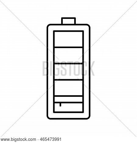 Low Battery Power Energy Line Icon Vector. Low Battery Power Energy Sign. Isolated Contour Symbol Bl