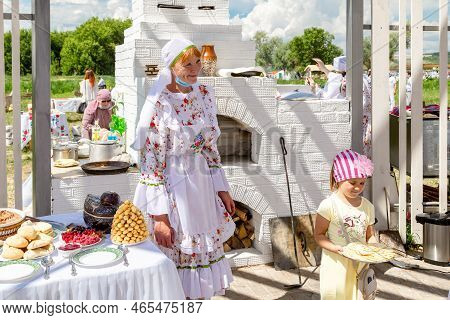 Kazan, Republic Of Tatarstan, Russia - July 3, 2021: Sabantuy, The Peoples Tatar Fieldwork Holiday