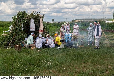 Kazan, Republic Of Tatarstan, Russia - July 3, 2021: Sabantuy, The Peoples Tatar Fieldwork Holiday