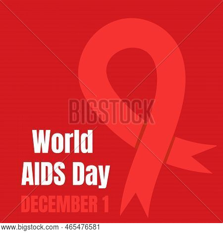 Simple Minimalist World Aids Day On December 1 Banner With Minimalist Simple Red Ribbon. Flyer, Post