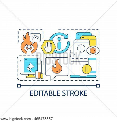 Deal With News Overload Concept Icon. Prevent Infoxication. Manage Information Consumption Abstract 
