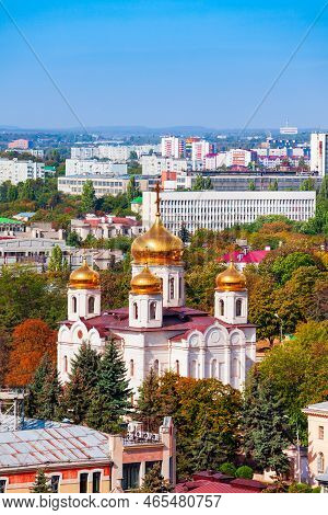 Christ The Saviour Or Spassky Cathedral Aerial View In Pyatigorsk, A Spa City In Caucasian Mineral W