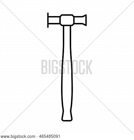 Planishing Hammer Tool Line Icon Vector. Planishing Hammer Tool Sign. Isolated Contour Symbol Black 