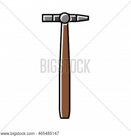 Cross Peen Pin Hammer Tool Color Icon Vector. Cross Peen Pin Hammer Tool Sign. Isolated Symbol Illus