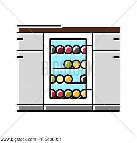 Built In Wine Cooler Color Icon Vector. Built In Wine Cooler Sign. Isolated Symbol Illustration