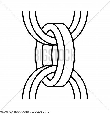 Belcher Chain Line Icon Vector. Belcher Chain Sign. Isolated Contour Symbol Black Illustration