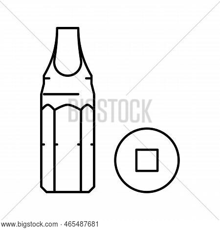 Robertson Screwdriver Bit Line Icon Vector. Robertson Screwdriver Bit Sign. Isolated Contour Symbol 