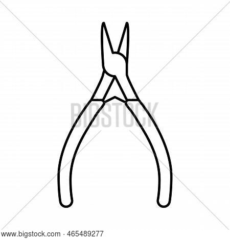 Chain Nose Pliers Line Icon Vector. Chain Nose Pliers Sign. Isolated Contour Symbol Black Illustrati