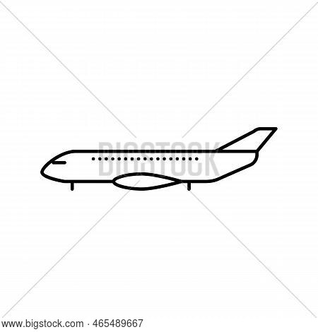 Regional Jet Airplane Aircraft Line Icon Vector. Regional Jet Airplane Aircraft Sign. Isolated Conto