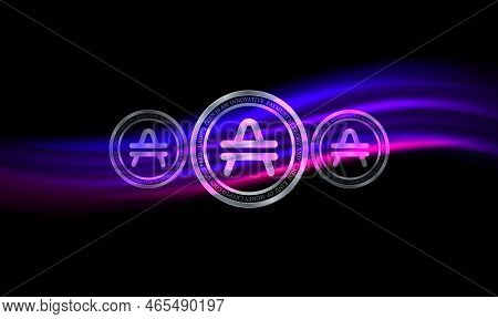 Amp Virtual Currency Image. 3d Illustrations. Amp Coin Logo.