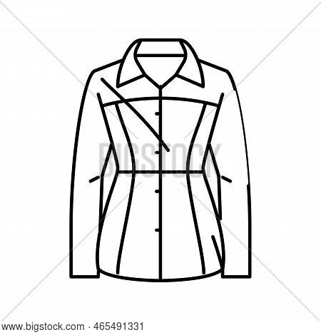 Car Coat Outerwear Female Line Icon Vector. Car Coat Outerwear Female Sign. Isolated Contour Symbol 