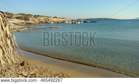 Cristal Clear Water Loneley Beach Paros Greece Mediteranean Island Aegean