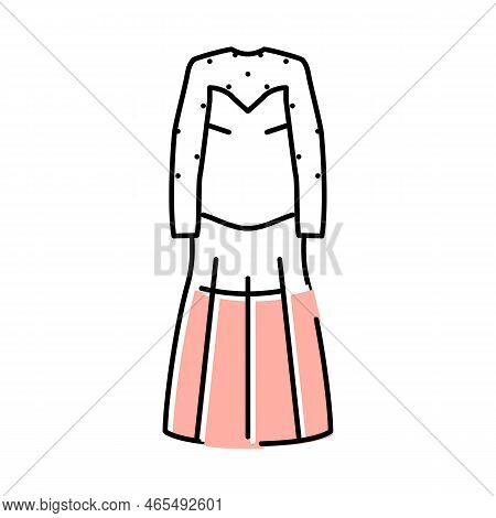 High Neck Wedding Dress Color Icon Vector. High Neck Wedding Dress Sign. Isolated Symbol Illustratio