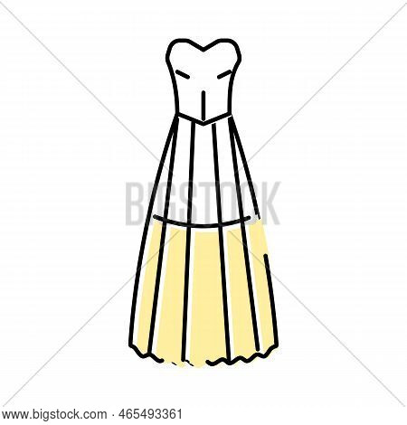 Basque Wedding Dress Color Icon Vector. Basque Wedding Dress Sign. Isolated Symbol Illustration