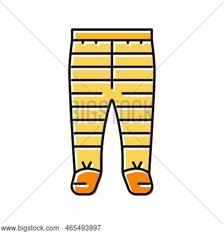 Footie Pants Baby Cloth Color Icon Vector. Footie Pants Baby Cloth Sign. Isolated Symbol Illustratio