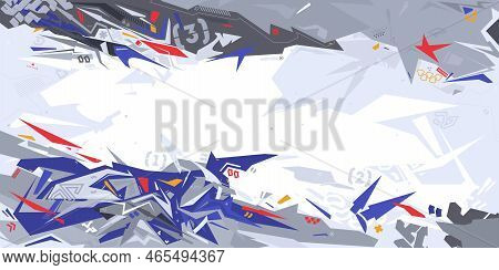 Trendy Futuristic Mecha Gundam Cyberpunk Style Colorful Abstract Urban