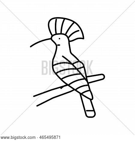 Hoopoe Bird Exotic Line Icon Vector. Hoopoe Bird Exotic Sign. Isolated Contour Symbol Black Illustra