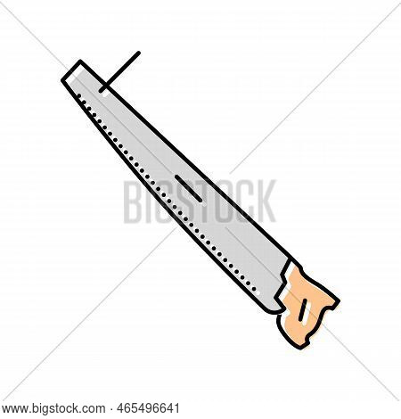 Crosscut Hand Saw Color Icon Vector. Crosscut Hand Saw Sign. Isolated Symbol Illustration