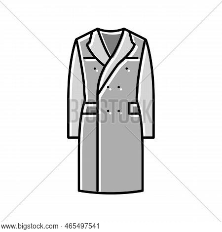 Overcoat Outerwear Male Color Icon Vector. Overcoat Outerwear Male Sign. Isolated Symbol Illustratio