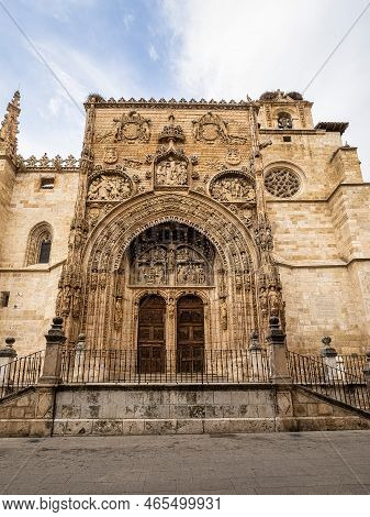 Church Of Saint Mary, Santa Maria La Real, In Aranda De Duero, Burgos, Spain. Gothic Style Church Th