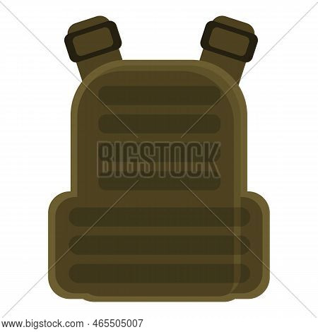 Green Vest Icon Cartoon Vector. Bullet Proof. Uniform Army