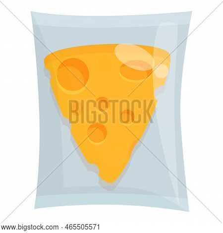 Cheese Vacuum Bag Icon Cartoon Vector. Food Pack. Frozen Product