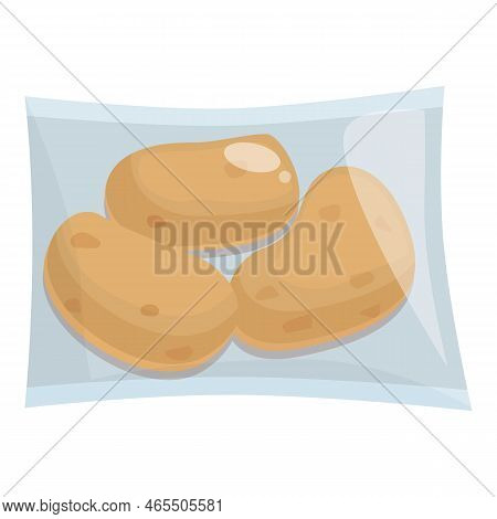 Potato Vacuum Bag Icon Cartoon Vector. Food Pack. Zipper Foil