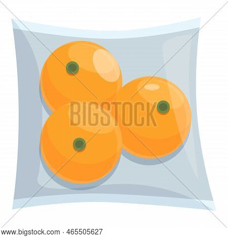Orange Vacuum Pack Icon Cartoon Vector. Plastic Bag. Product Pouch