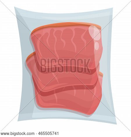 Meat Foil Icon Cartoon Vector. Plastic Pack. Snack Storage