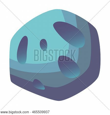 Meteoroid, Comet, Space Stone. Cartoon Vector Illustration Of Asteroid. Space, Planet, Crater, Game 