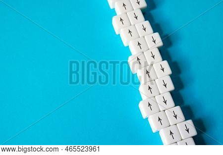 Blocks With Forward And Backward Arrows. Work Organization. Movement And Relocation. Traffic. Throug