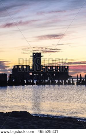Gdynia, Poland - August 2, 2020: Ruins Of An Old Torpedo House In Babie Doly, Poland.