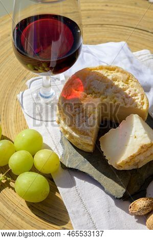 Tasting Of Tawny Port Wine And Local Portuguese Matured Cheese Queijo Serpa, Setubal Area, Portugal