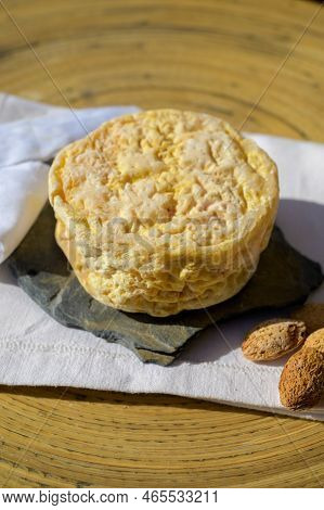 Tasting Of Local Portuguese Matured Cheese Queijo Serpa,  Setubal Area, Portugal