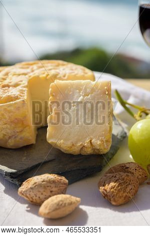 Tasting Of Local Portuguese Matured Cheese Queijo Serpa,  Setubal Area, Portugal