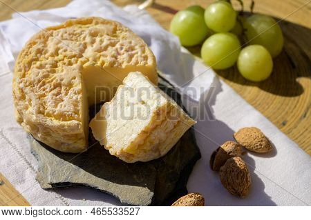 Tasting Of Local Portuguese Matured Cheese Queijo Serpa,  Setubal Area, Portugal