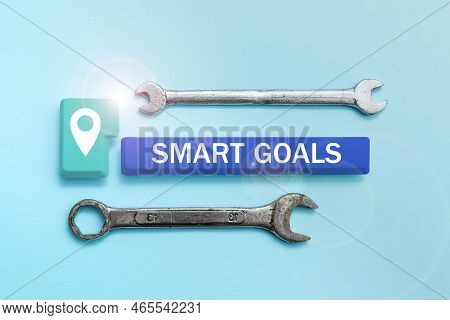 Conceptual Caption Smart Goals. Business Idea Mnemonic Used As A Basis For Setting Objectives And Di