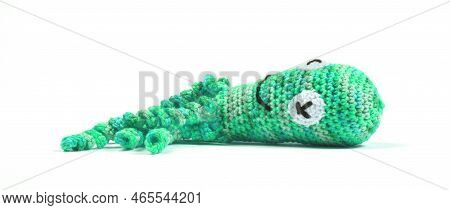 Crochet Squid Or Octopus, Isolated On White