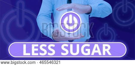 Conceptual Display Less Sugar. Business Overview Lower Volume Of Sweetness In Any Food Or Drink That