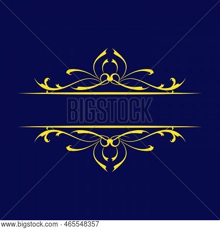 Luxury Gold Vintage Title Royal Frame For Wedding Invitation Card Design