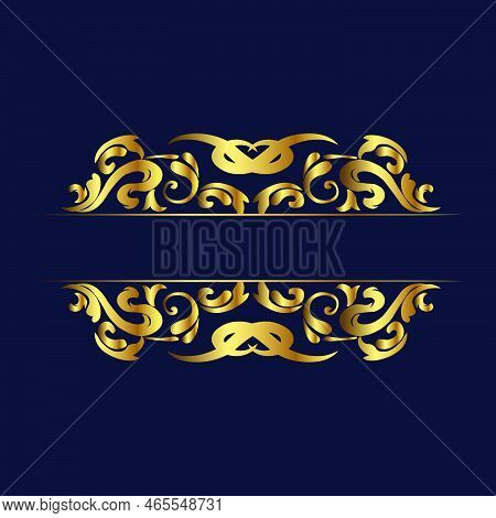 Luxury Gold Vintage Title Royal Frame For Wedding Invitation Card Design