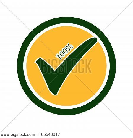 Green Check Mark Icon In A Circle. Tick Symbol In Green Color, Vector Illustration.