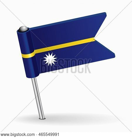 Nauruan Flag Map Pointer Layout. Vector Illustration.