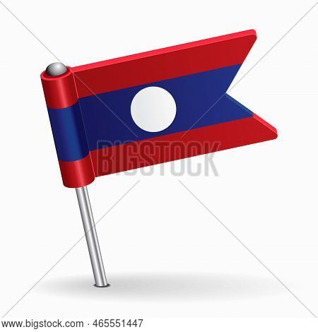 Laotian Flag Map Pointer Layout. Vector Illustration.