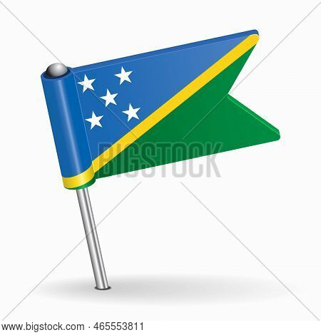 Solomon Islands Flag Map Pointer Layout. Vector Illustration.