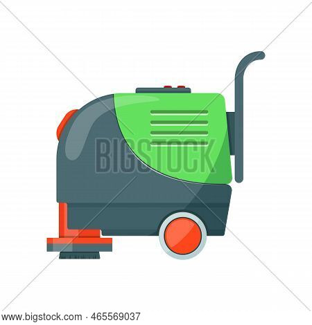 Green And Black Vacuum Cleaner With Sprayer Illustration. Floor Cleaning Machine, Home Cleaning Tool