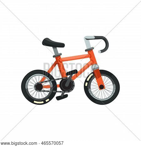 Toy Bicycle For Kid Flat Vector Illustration. Toy Bike For Children On White Background. Childhood, 