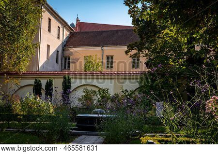 Vilnius, Lithuania - September 26, 2022: Historical Architecture In The Bernardine Garden In The Old