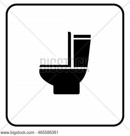 Toilet Vector Icon. Plumbing Clipart Isolated On White Background. Toilet Bathroom Ico Icon, Restroo